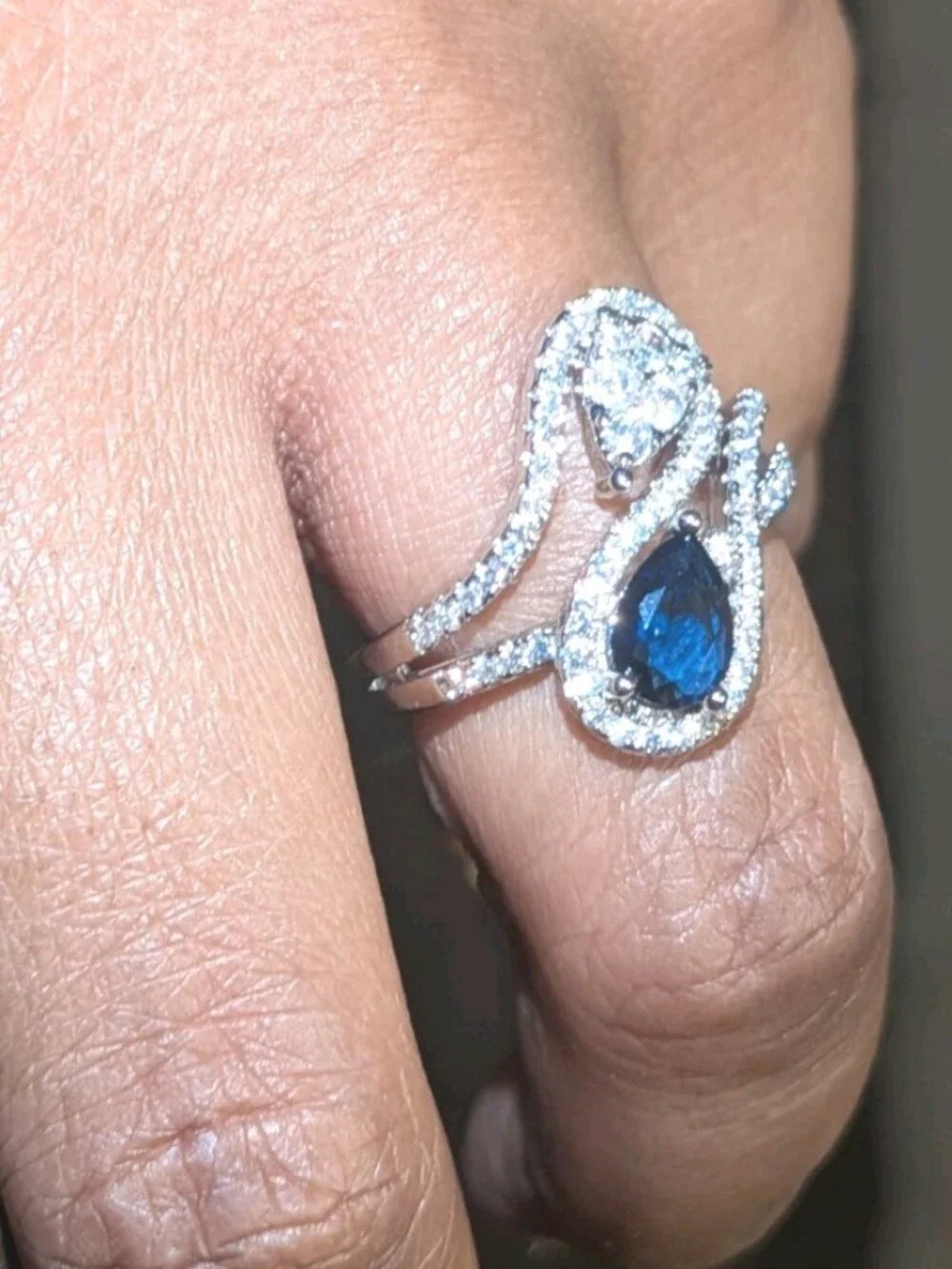 14k White Gold Plated 2.50 Ct Round Lab-Created Diamond Bypass Engagement Ring